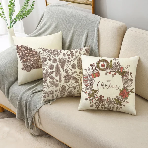 Housse de coussin plantes et décoration de Noël 2