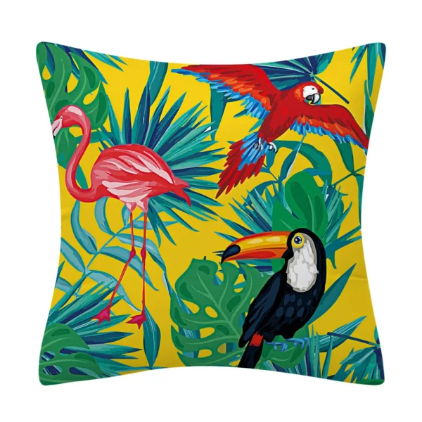 Lot De 2 Housses De Coussin Toucan Tropical - Motif Coloré Oiseaux Et Fleurs, 30.5x30.5 Cm - Décoration Vibrante Pour Salon, Canapé, été