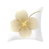 Taie d'oreiller en polyester imprimé plante dorée, housse de coussin de canapé, décoration d'intérieur 7