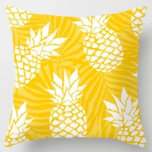 Housse de coussin jaune nature tropicale et fleurs des champs 17