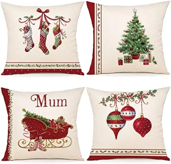 Housses de coussin sapin et décoration des fêtes de Noël 1