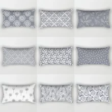 Housse de coussin scandinave géométrique gris 30x50cm 1