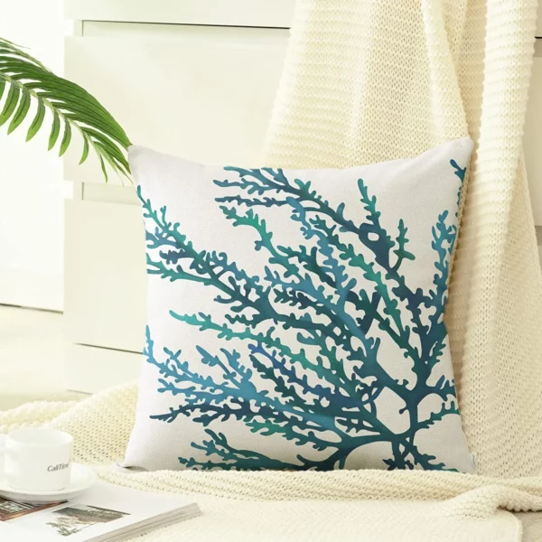Housse de coussin Corail bleu Housse de coussin Corail bleu 1