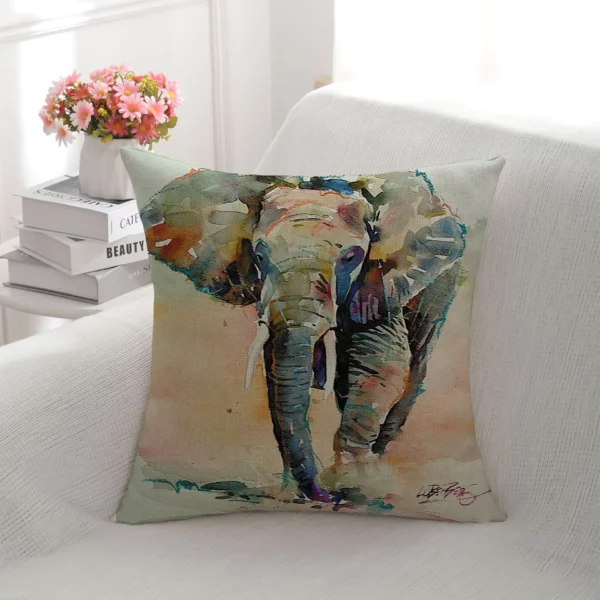 Housse de coussin animaux éléphant d’Afrique Housse de coussin animaux éléphant d'Afrique 5
