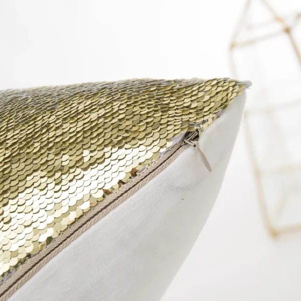 Housse de coussin motifs de noël et paillette doré 40x40cm 5