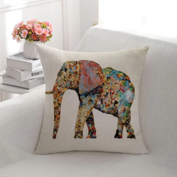 Housse de coussin animaux éléphant d’Afrique Housse de coussin animaux éléphant d'Afrique 2