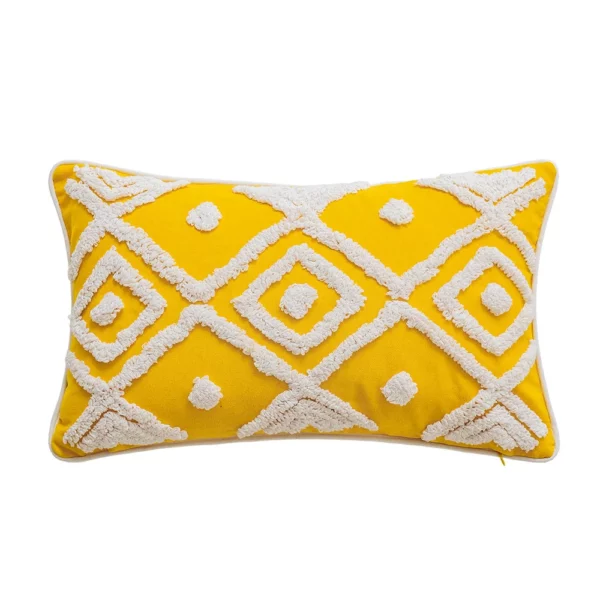 Housse de coussin scandinave motif géométrique brodé style nordique 3