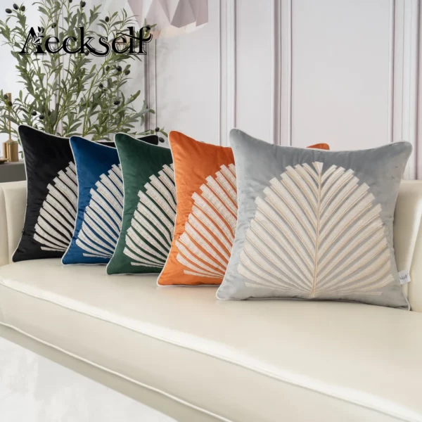 Housse de coussin Palmier velours 1