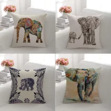 Housse de coussin animaux éléphant d’Afrique Housse de coussin animaux éléphant d'Afrique 1