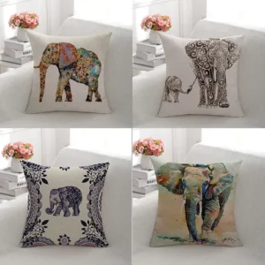 Housse de coussin animaux éléphant d’Afrique Housse de coussin animaux éléphant d'Afrique 1