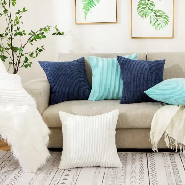 Housse de coussin velours côtelé multi taille et couleurs Housse de coussin velours côtelé multi taille et couleurs 5