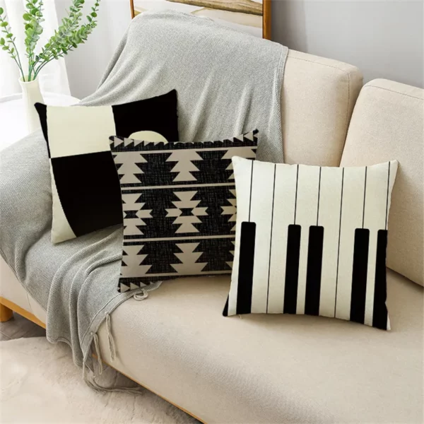 Housse de coussin scandinave soleil levant ombre et lumière Housse de coussin scandinave soleil levant ombre et lumière 3