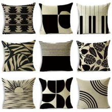 Housse de coussin scandinave soleil levant ombre et lumière Housse de coussin scandinave soleil levant ombre et lumière 1