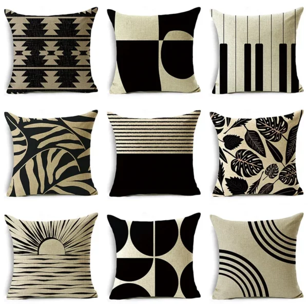 Housse de coussin scandinave soleil levant ombre et lumière Housse de coussin scandinave soleil levant ombre et lumière 1