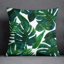 Housse de coussin nature tropical et motifs géométriques Housse de coussin nature tropical et motifs géométriques 2