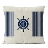 Housse de coussin marin motifs nautiques bord de mer blanc et bleu 5