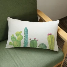Housse de coussin nature imprimée cactus pour décoration intérieure moderne. Housse de coussin nature imprimée cactus pour décoration intérieure moderne. 3