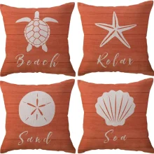 Housse de coussin aux motifs marin pour déco style bord de mer Housse de coussin aux motifs marin pour déco style bord de mer 1