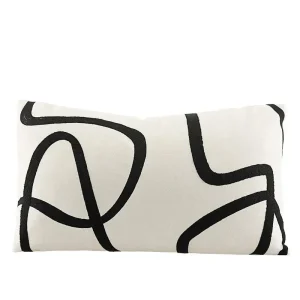 Housse de coussin scandinave design moderne noir et blanc élégant