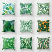 Housse de coussin nature fleurs et plantes tropicales 1