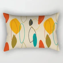Housse de coussin géométrique moderne forme ovale colorée Housse de coussin géométrique moderne forme ovale colorée 21