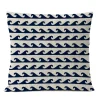 Housse de coussin marin motifs nautiques bord de mer blanc et bleu 23
