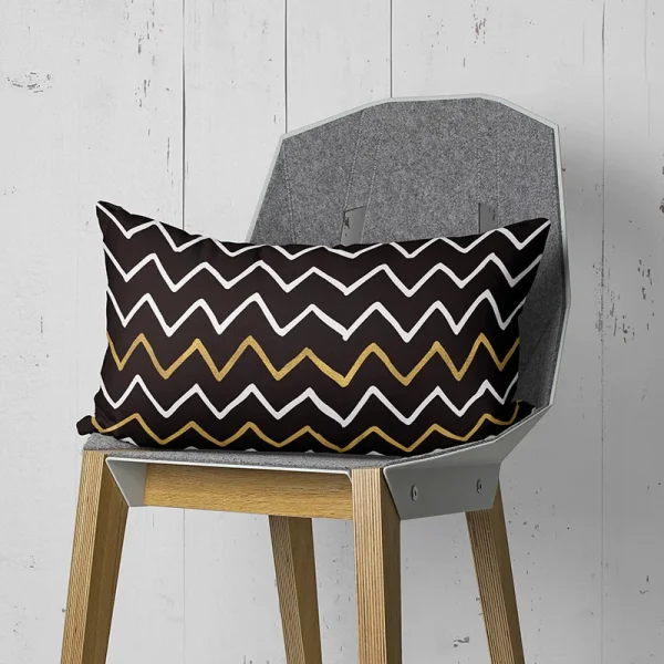 Housse de coussin scandinave moderne noir et blanc géométrique. Housse de coussin scandinave moderne noir et blanc géométrique. 2