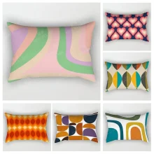 Housse de coussin géométrique moderne forme ovale colorée Housse de coussin géométrique moderne forme ovale colorée 1