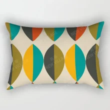 Housse de coussin géométrique moderne forme ovale colorée Housse de coussin géométrique moderne forme ovale colorée 2