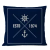 Housse de coussin marin motifs nautiques bord de mer blanc et bleu 11