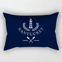 Housse de coussin marin phare d’océan et bateau blanc bleu Housse de coussin marin phare d’océan et bateau blanc bleu