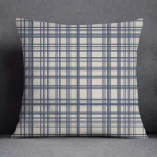 Housse de coussin scandinave géométrique beige et bleu Housse de coussin scandinave géométrique beige et bleu 4