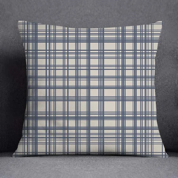 Housse de coussin scandinave géométrique beige et bleu Housse de coussin scandinave géométrique beige et bleu 4