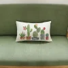 Housse de coussin nature imprimée cactus pour décoration intérieure moderne. 12