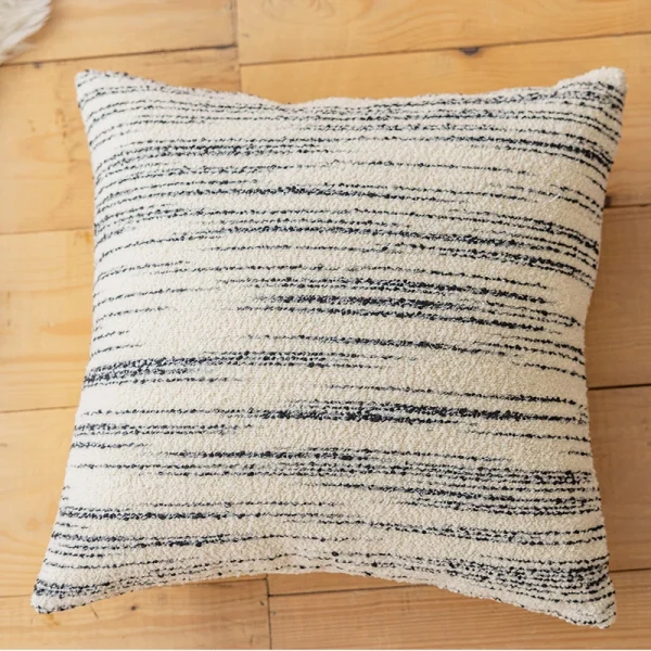 Housse de coussin modernes design rayé noir et blanc tendance 3