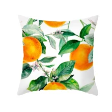 Housse de coussin nature toucan et motifs fruitiers 2
