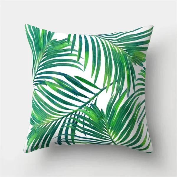 Housse de coussin nature plantes tropicales et cactus déco 3