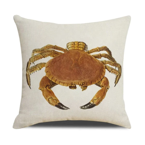 Housse de coussin océanique mammifère et crustacé Housse de coussin océanique mammifère et crustacé 4