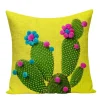 Housse de coussin nature creative cactus et plantes tropicales 15