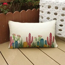 Housse de coussin nature imprimée cactus pour décoration intérieure moderne. Housse de coussin nature imprimée cactus pour décoration intérieure moderne. 4