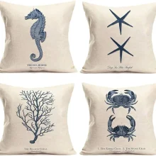 Housse de coussin marine bleue Housse de coussin marine bleue 1