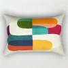 Housse de coussin moderne designs colorés abstraits fleurs et motifs géométriques 28