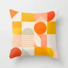 Housse de coussin moderne géométrique motif coloré plante et forme abstraite 3