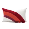 Housse de coussin broderie arc-en-ciel coloré avec pompons décoratifs 5