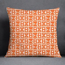 Housse de coussin Scandinave tons corail avec des motifs géométriques Housse de coussin Scandinave tons corail avec des motifs géométriques 3