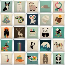 Housse de coussin animaux stylisés zèbre design et autre mammifère Housse de coussin animaux stylisés zèbre design et autre mammifère 1
