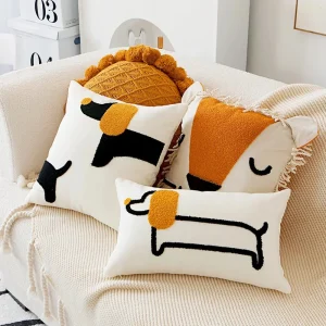 Housse de coussin broderie motif chien My Dogs 1