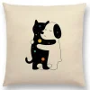 Housse de coussin animaux stylisés zèbre design et autre mammifère 14