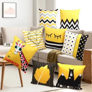 Housse de coussin modernes collection yellow best summer Housse de coussin modernes collection yellow best summer 1