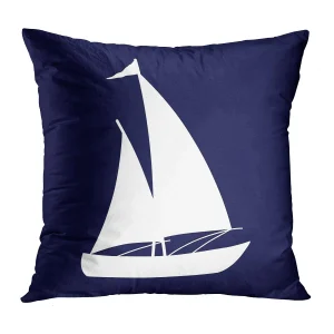 Housse de coussin marin rose des vents ambiance nautique bleu et blanc 6